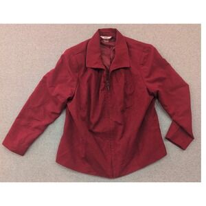 ALIA Women's Red Blazer Jacket Size 18 Long‎ Sleeve Zip Up Career